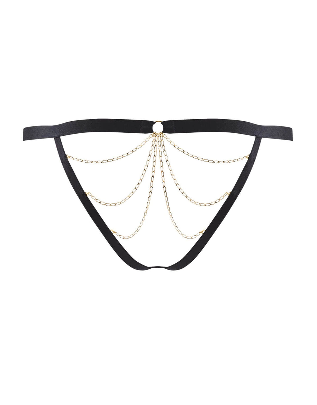 Aubade Boîte à Désir Mini Coeur Chain Open Back Brief in Black - Sexy Women's Lingerie