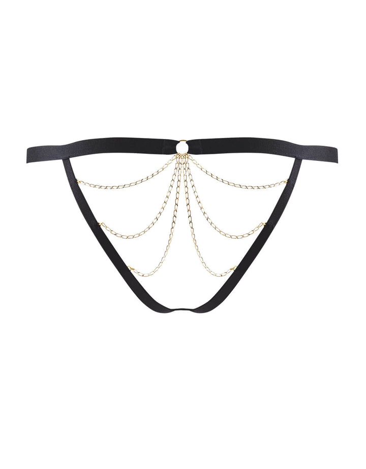 Aubade Boîte à Désir Mini Coeur Chain Open Back Brief in Black - Sexy Women's Lingerie