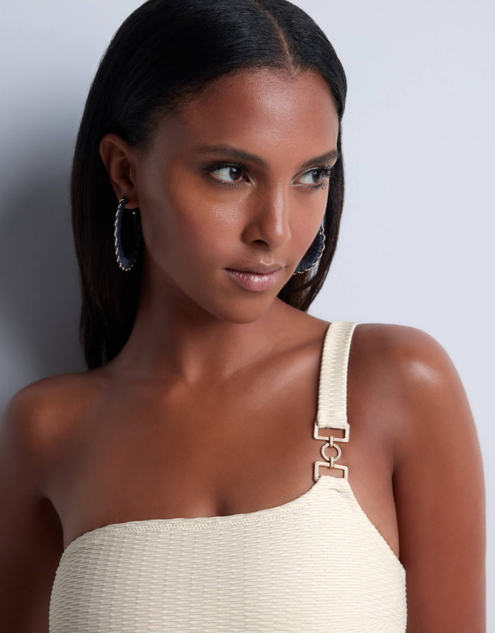Aubade Shimmering Waters Asymmetrical One Piece Golden White