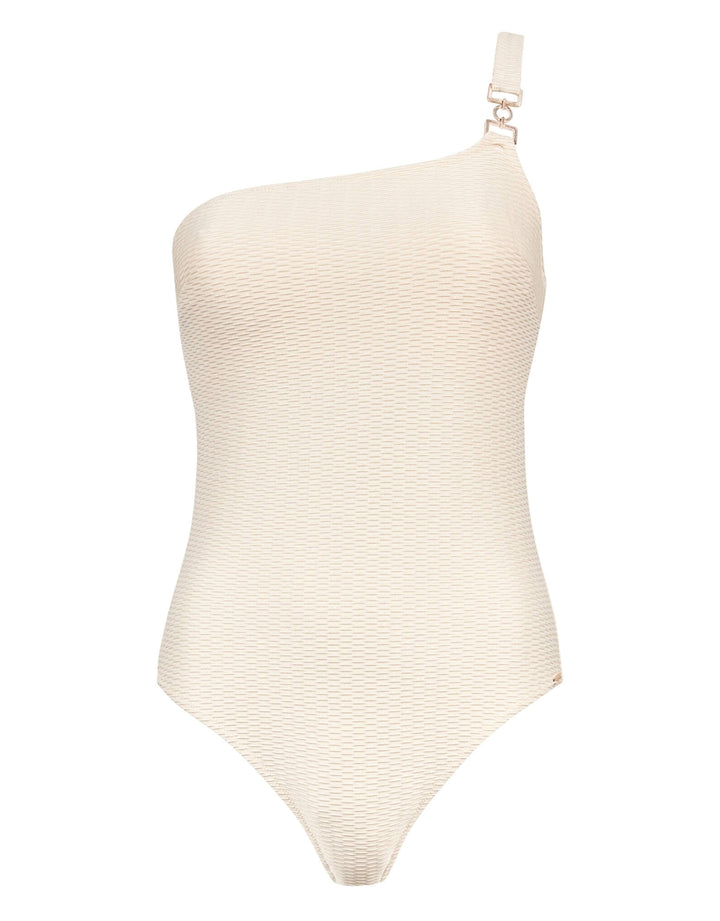 Aubade Shimmering Waters Asymmetrical One Piece Golden White