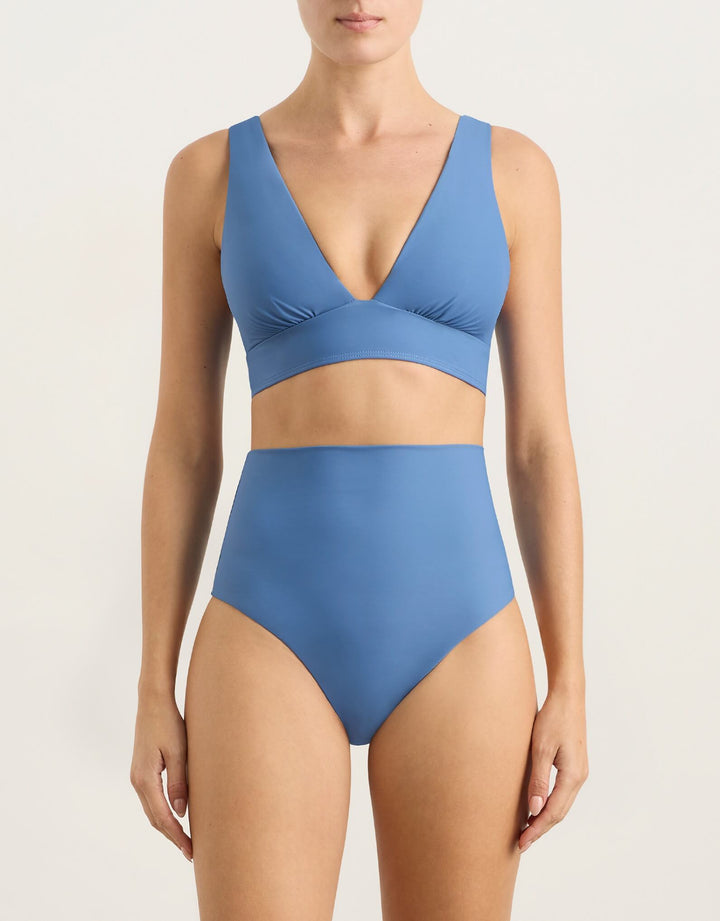 Bondi Born Faith High Waist Bikini Bottom - Delft Blue