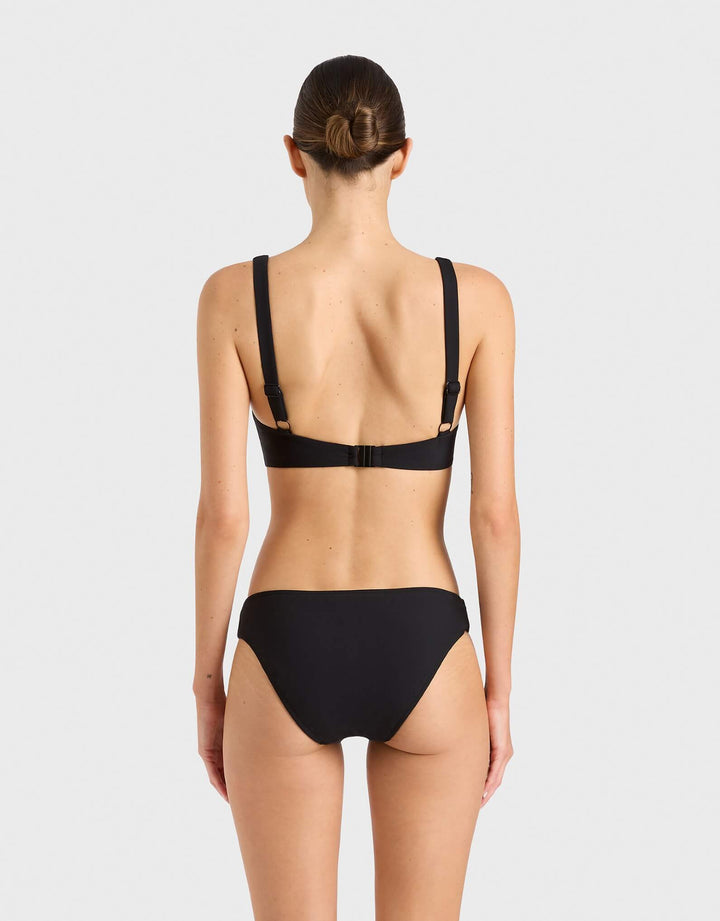 Bondi Born Clio Bikini Top Black Designer Swimwear I Removable Cups