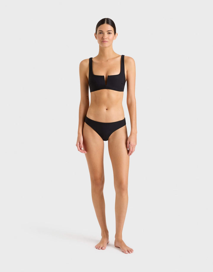 Bondi Born Clio Bikini Top Black Designer Swimwear I Removable Cups