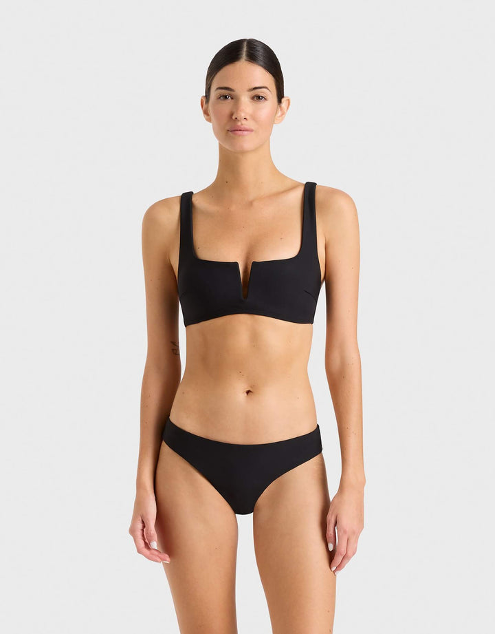 Bondi Born Clio Bikini Top Black Designer Swimwear I Removable Cups