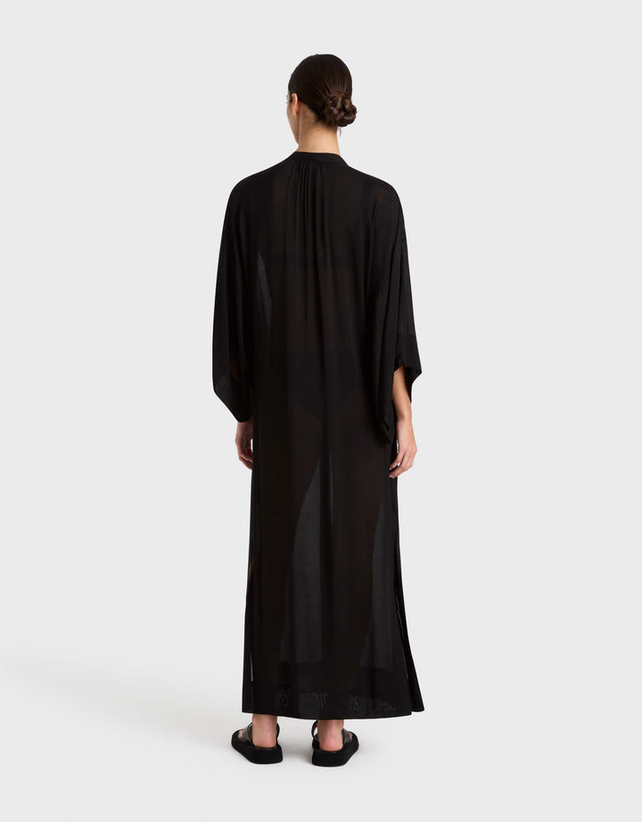 Bondi Born Cremona Kimono Sleeve Cover Up Dress Black I Luxury Resort