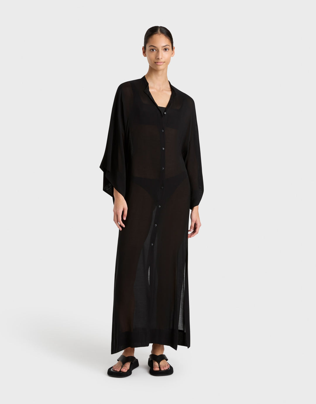 Bondi Born Cremona Kimono Sleeve Cover Up Dress Black I Luxury Resort