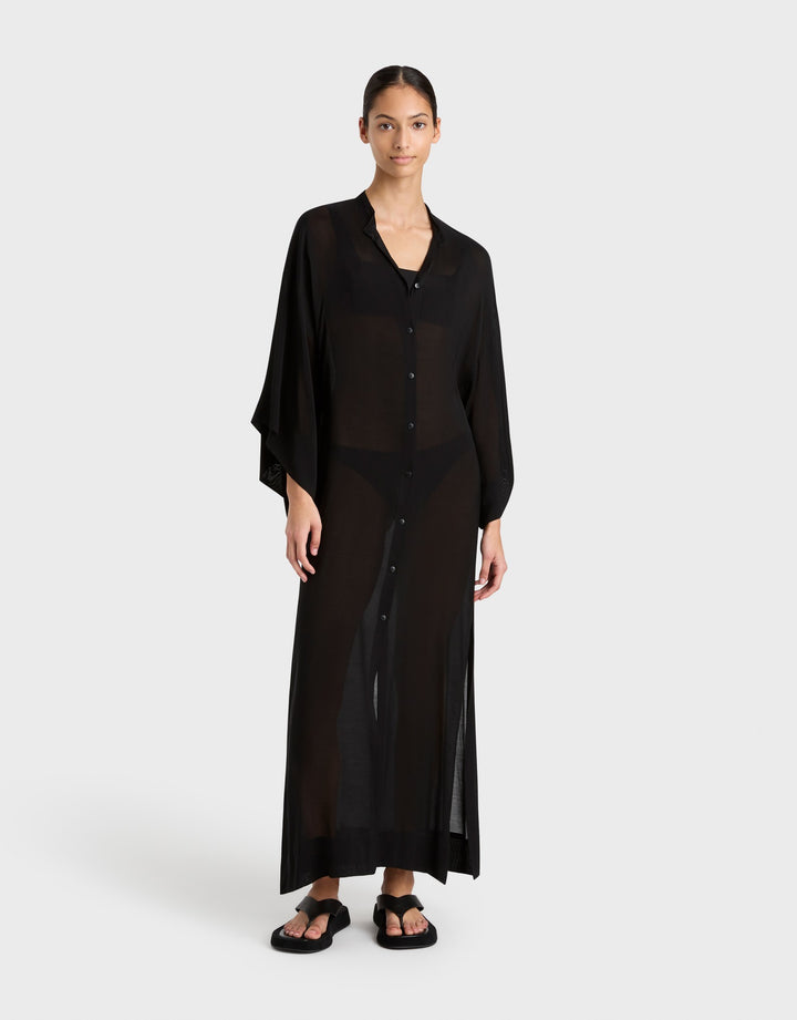 Bondi Born Cremona Kimono Sleeve Cover Up Dress Black I Luxury Resort