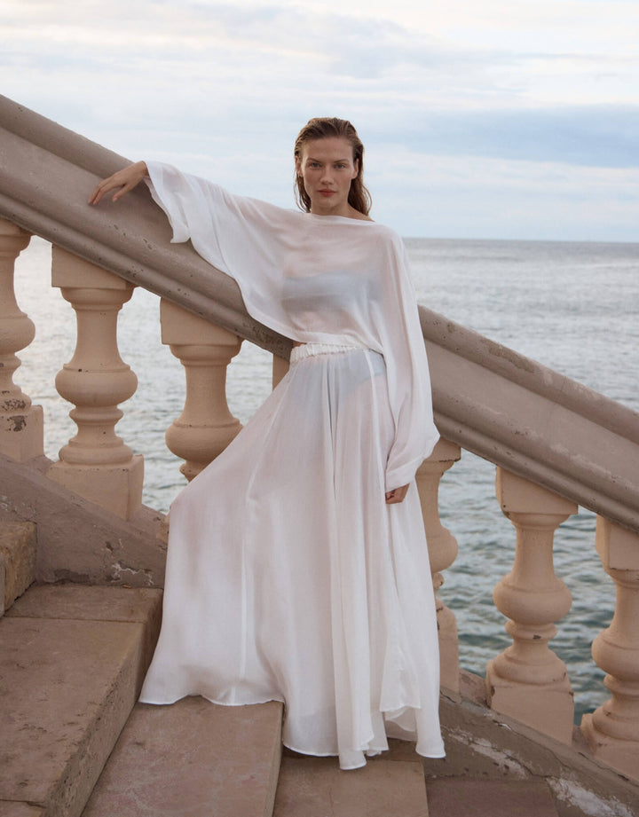 Bondi Born Cremona Maxi Skirt in White