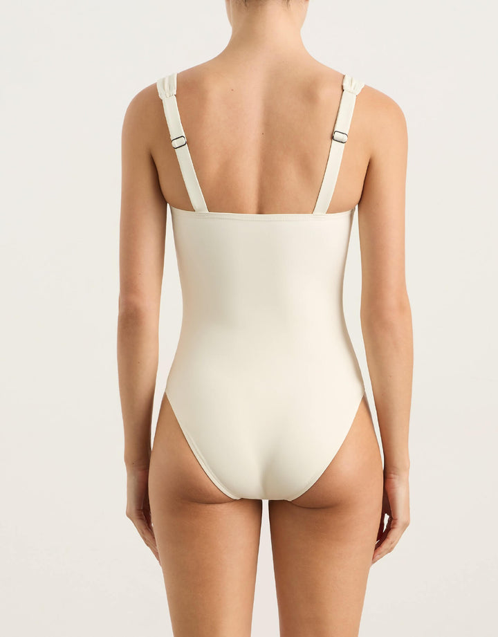 Bondi Born Elisse One Piece Swimsuit underwire cups - Pearl White