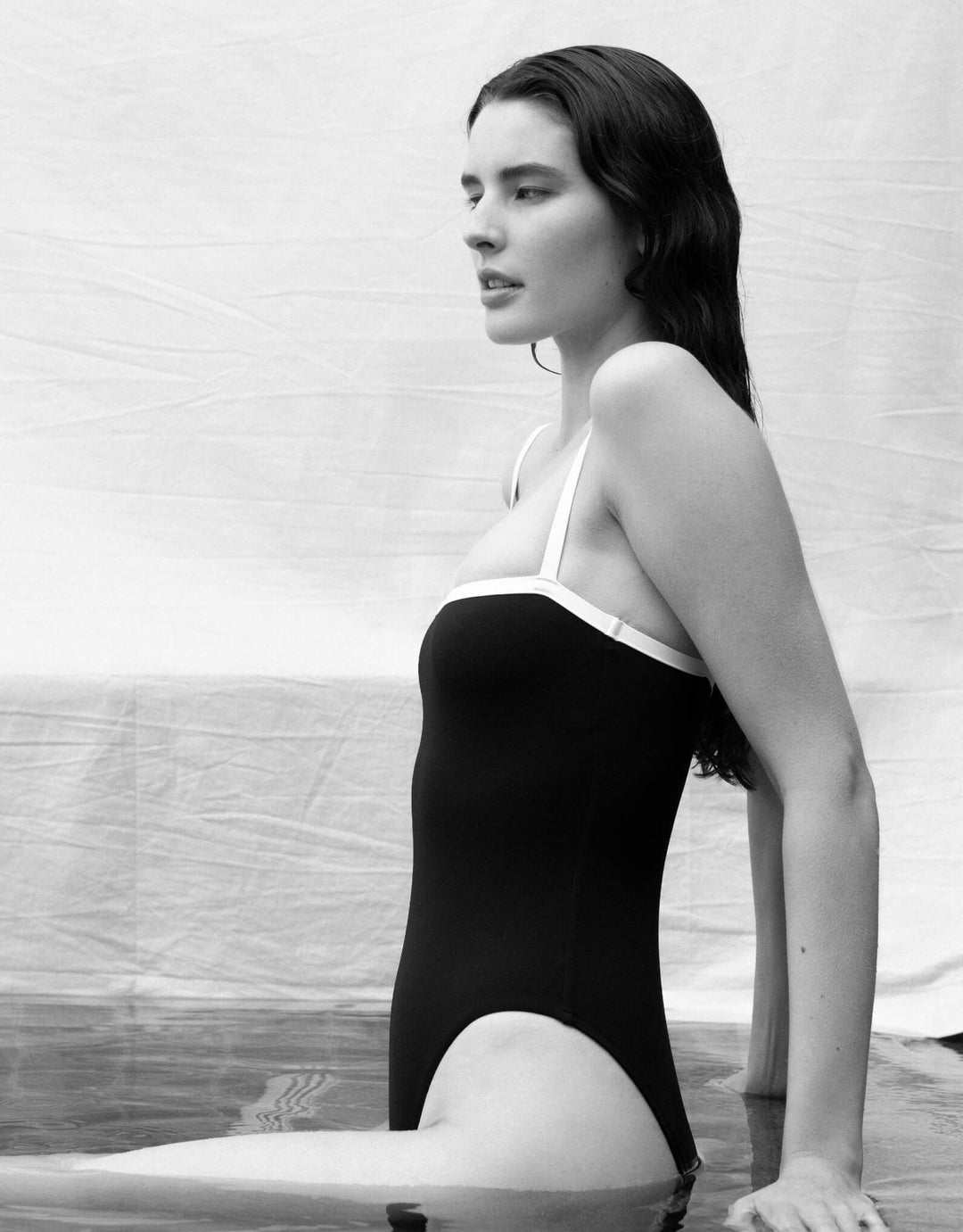 Bondi Born Harlow One Piece Swimsuit Black Designer Swimwear