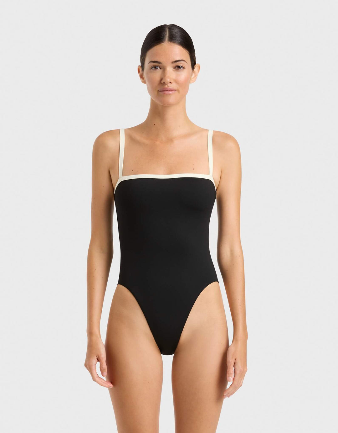 Bondi Born Harlow One Piece Swimsuit Black Designer Swimwear