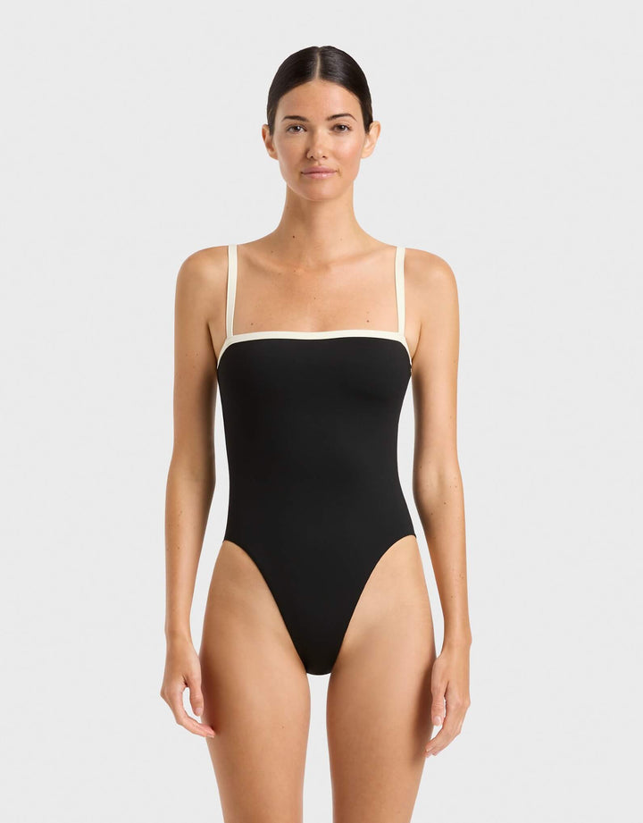 Bondi Born Harlow One Piece Swimsuit Black Designer Swimwear