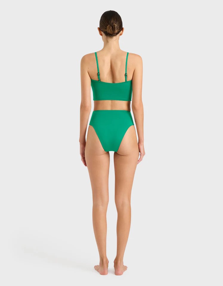 Bondi Born Lenora High Waisted Bikini Bottom Emerald - Green
