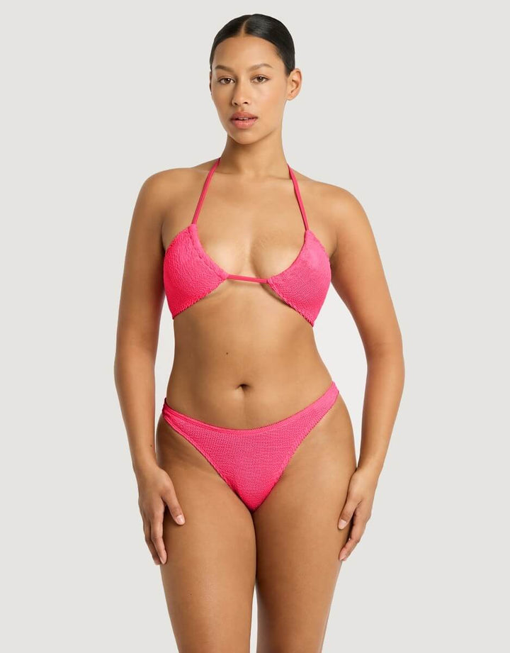 Bond Eye Jean Triangle Bikini Top Neon Azalea Pink