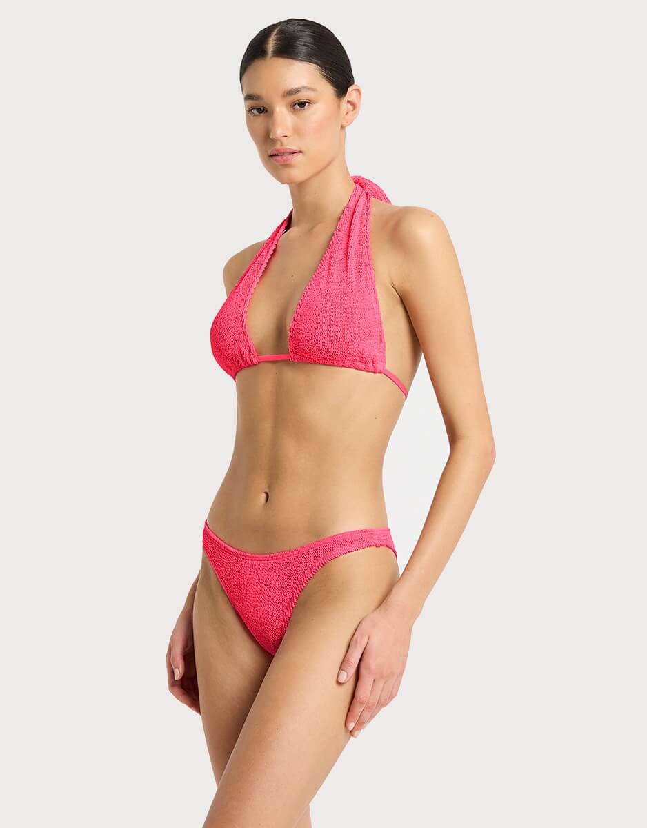 Bond Eye Jean Triangle Bikini Top Neon Azalea Pink