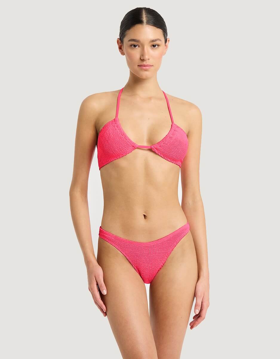 Bond Eye Jean Triangle Bikini Top Neon Azalea Pink