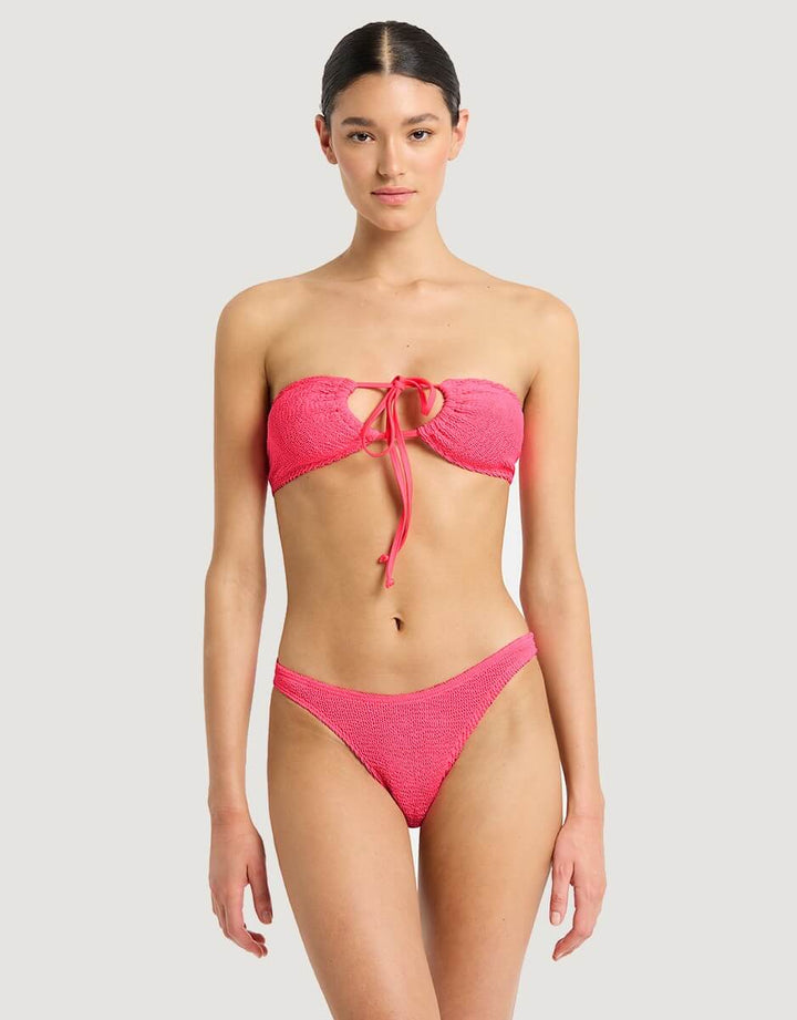 Bond Eye Jean Triangle Bikini Top Neon Azalea Pink