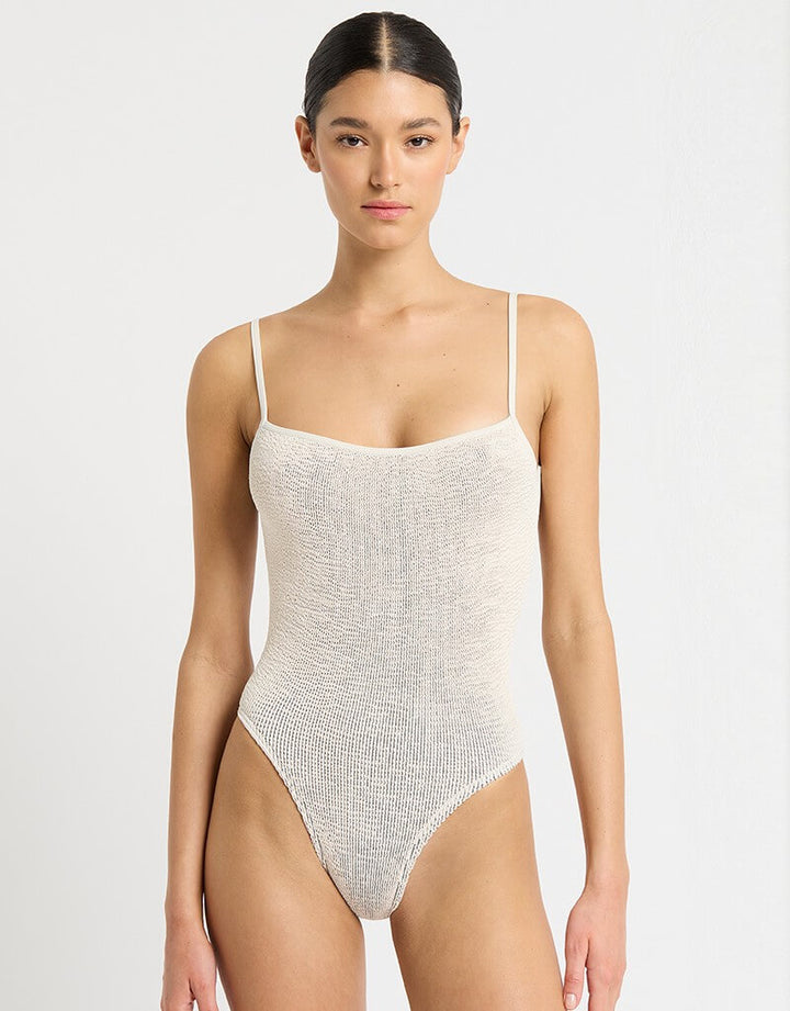 Bond Eye Swimwear Low Palace One Piece Swimsuit Coconut Milk White