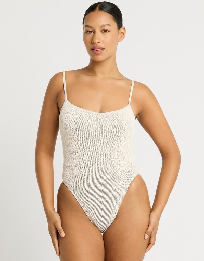 Bond Eye Swimwear Low Palace One Piece Swimsuit Coconut Milk White