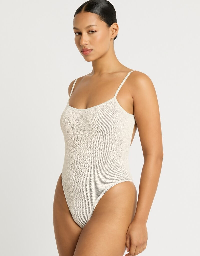 Bond Eye Swimwear Low Palace One Piece Swimsuit Coconut Milk White
