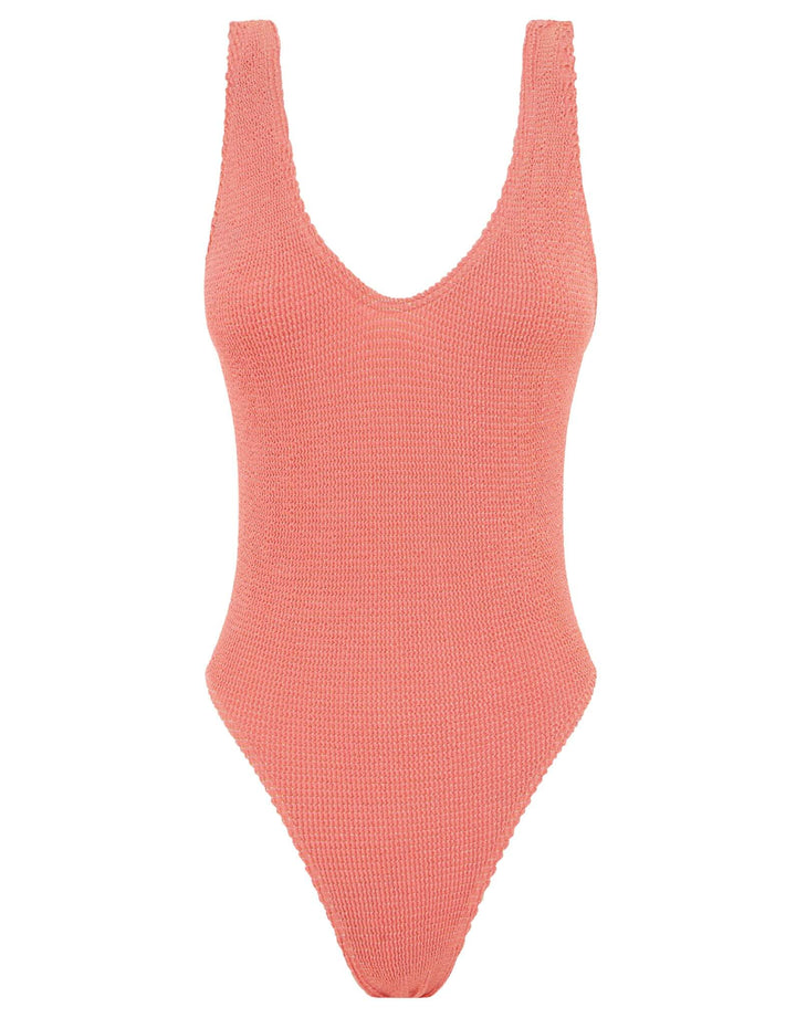 Bond Eye Swimwear Mara One Piece Swimsuit Shell Lurex Pink