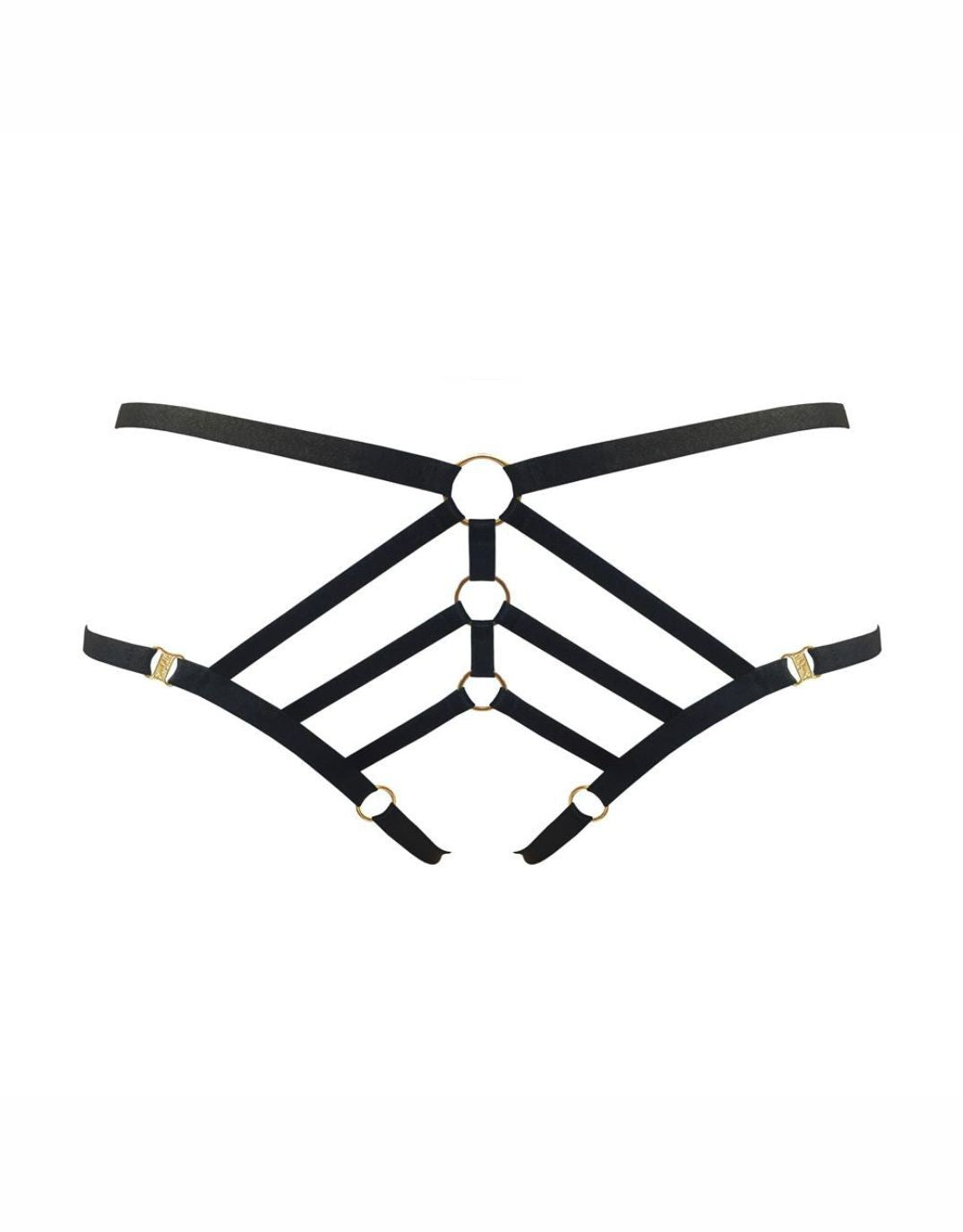 Bordelle Art Deco Ouvert Strap Brief Black