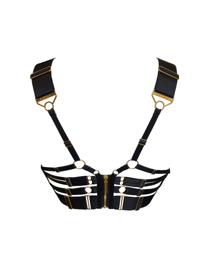 Bordelle Cubism Longline Bra Black - Luxury Designer Lingerie