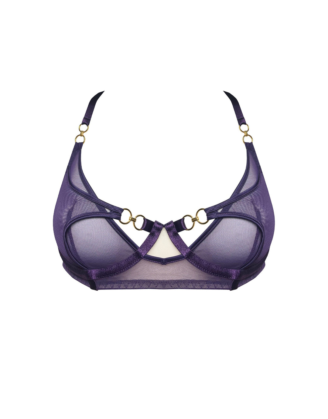 Bordelle Retta Balconette Bra Deep Purple - Luxury Designer Lingerie