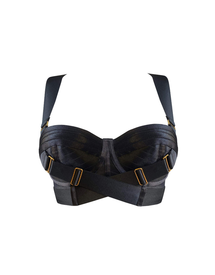 Bordelle Retta Padded Bodice Bra Black - Luxury Designer Lingerie