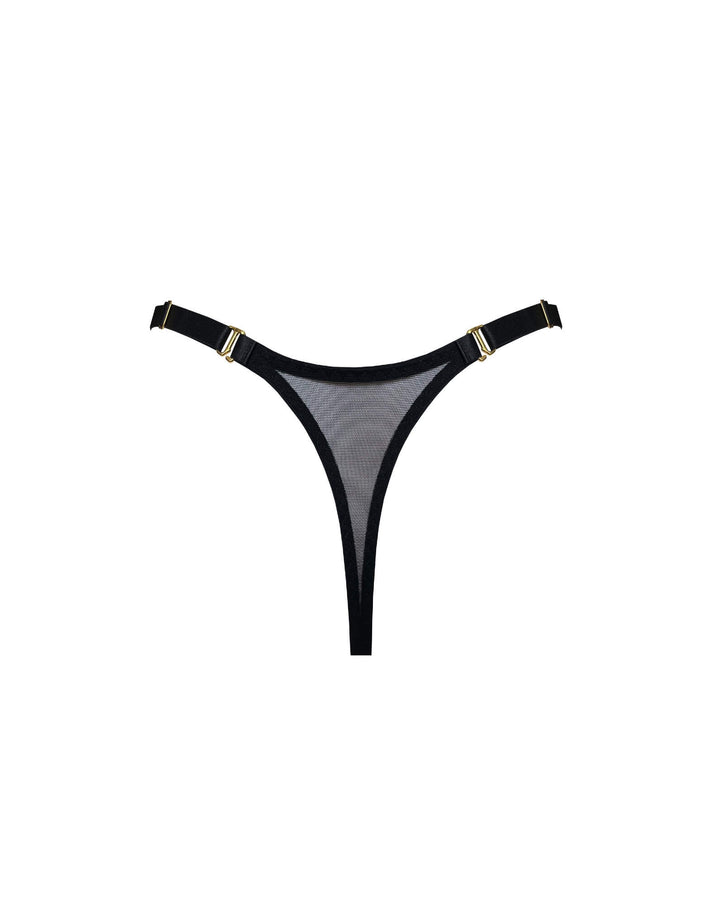 Bordelle Retta Thong Black - Designer Luxury Lingerie