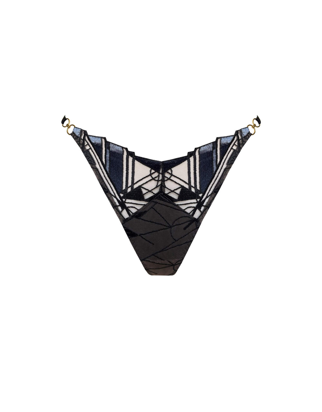Bordelle Cubism Thong Black - Luxury Designer European Lingerie