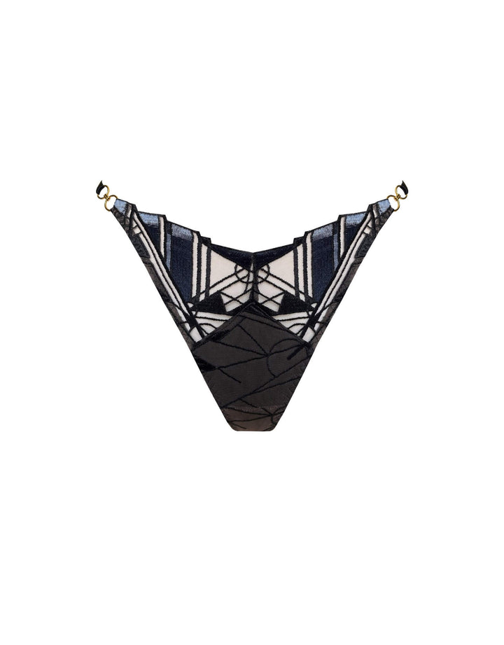 Bordelle Cubism Thong Black - Luxury Designer European Lingerie