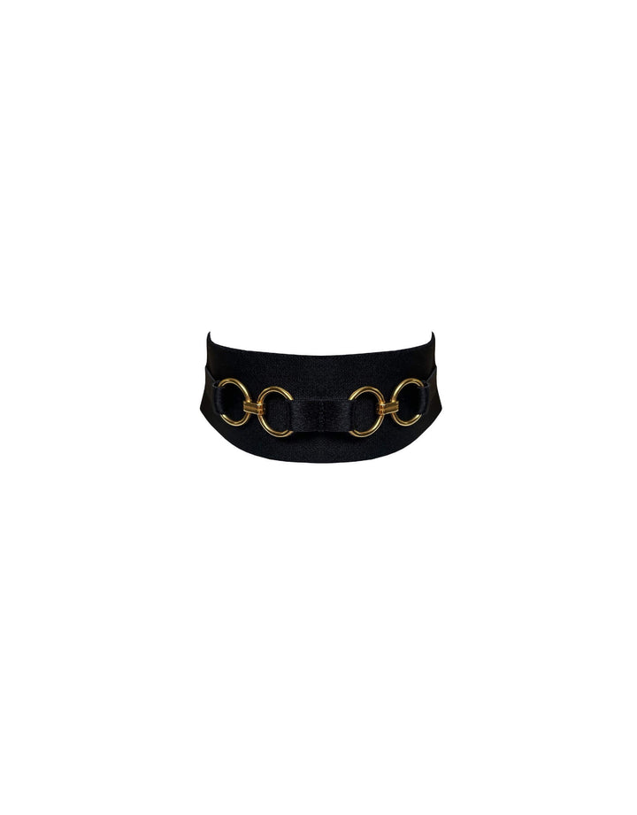 Bordelle Retta Wide Strap Collar Black - Luxury Lingerie Accessories