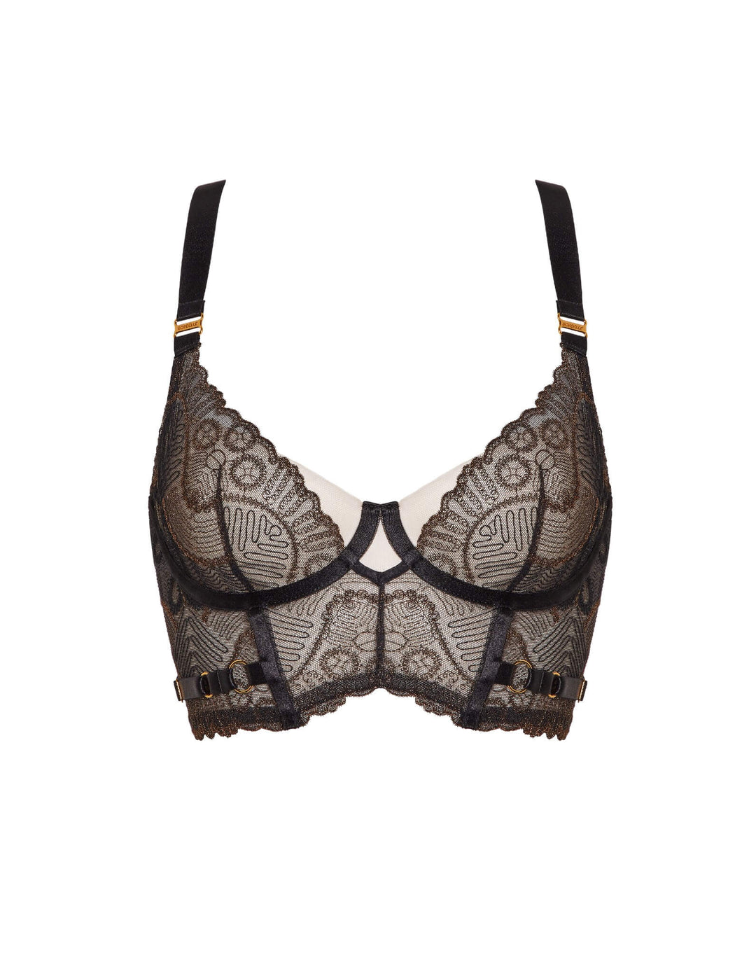 Bordelle Tierra Longline Bodice Bra Black - Luxury Seductive Lingerie