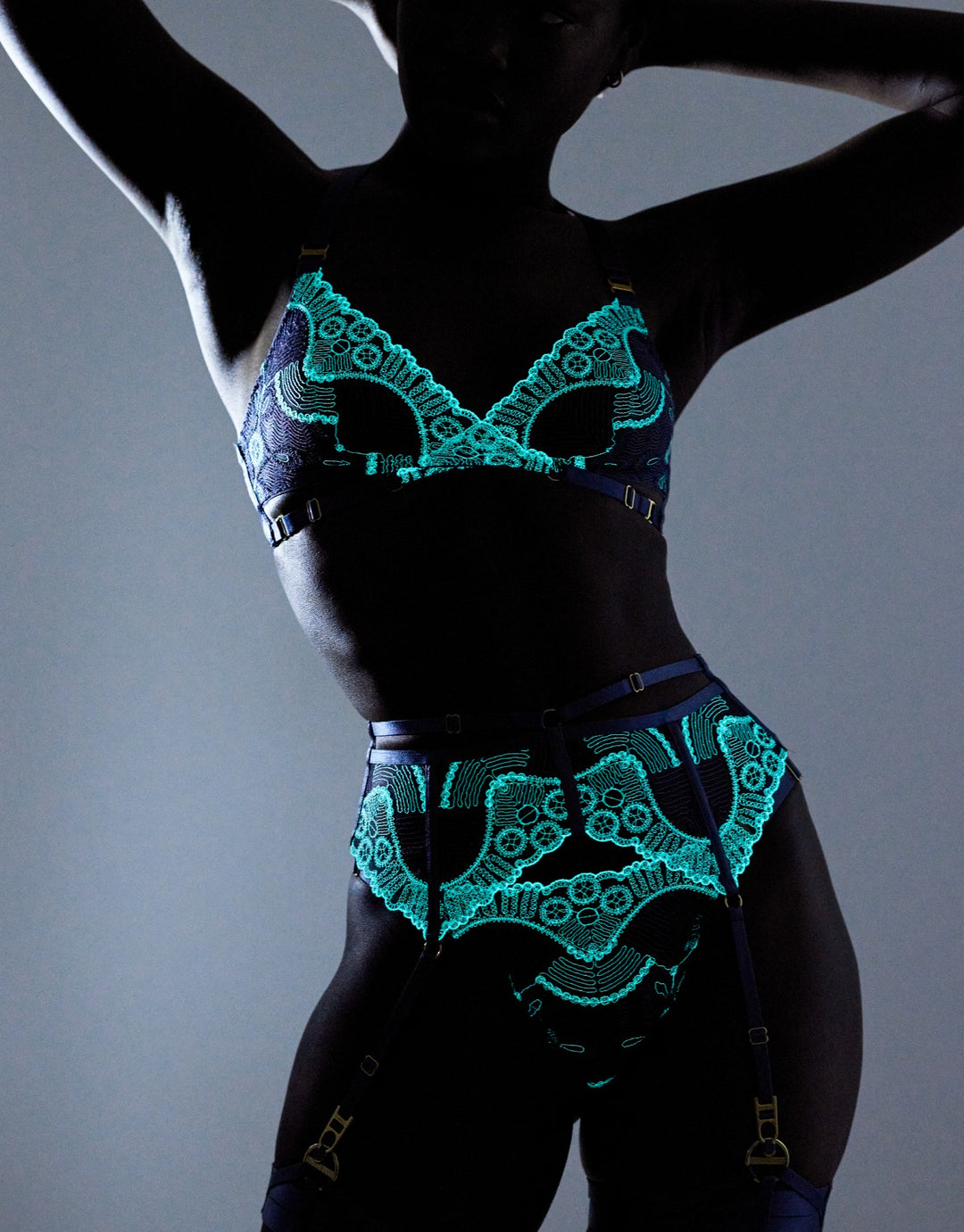 Bordelle Tierra Soft Wrap Bra Denim Blue