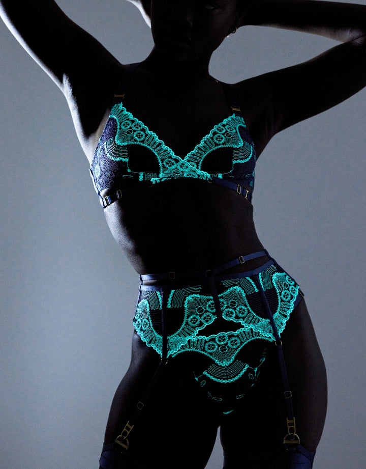 Bordelle Tierra Soft Wrap Bra Denim Blue