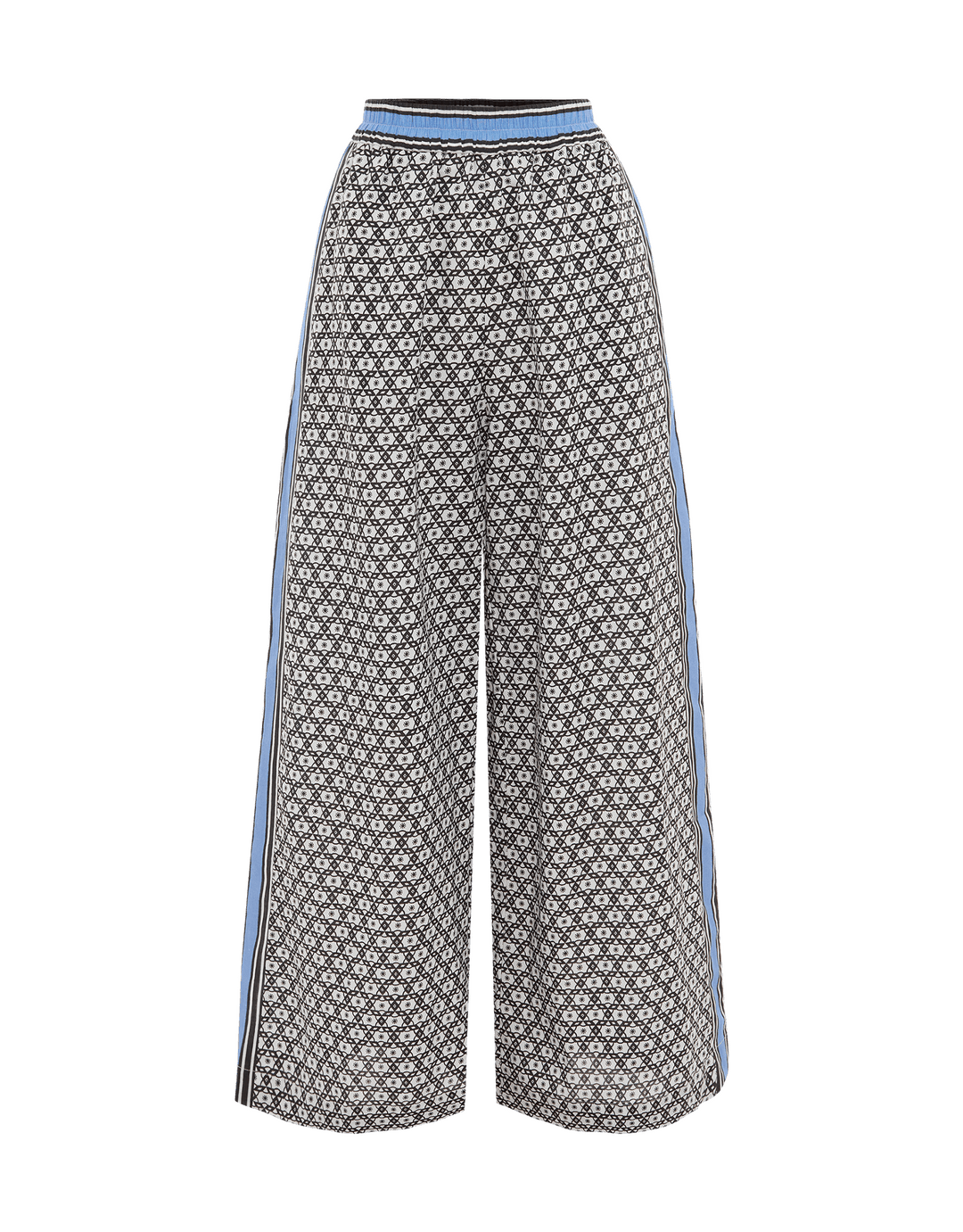 Boteh Scarpa Wide Leg Linen Pant Cornflower Geo Print