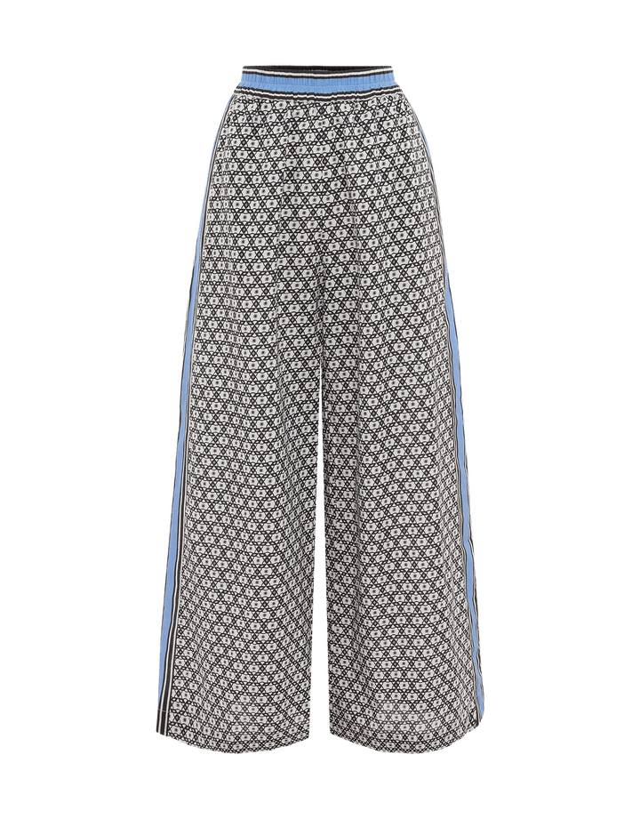 Boteh Scarpa Wide Leg Linen Pant Cornflower Geo Print