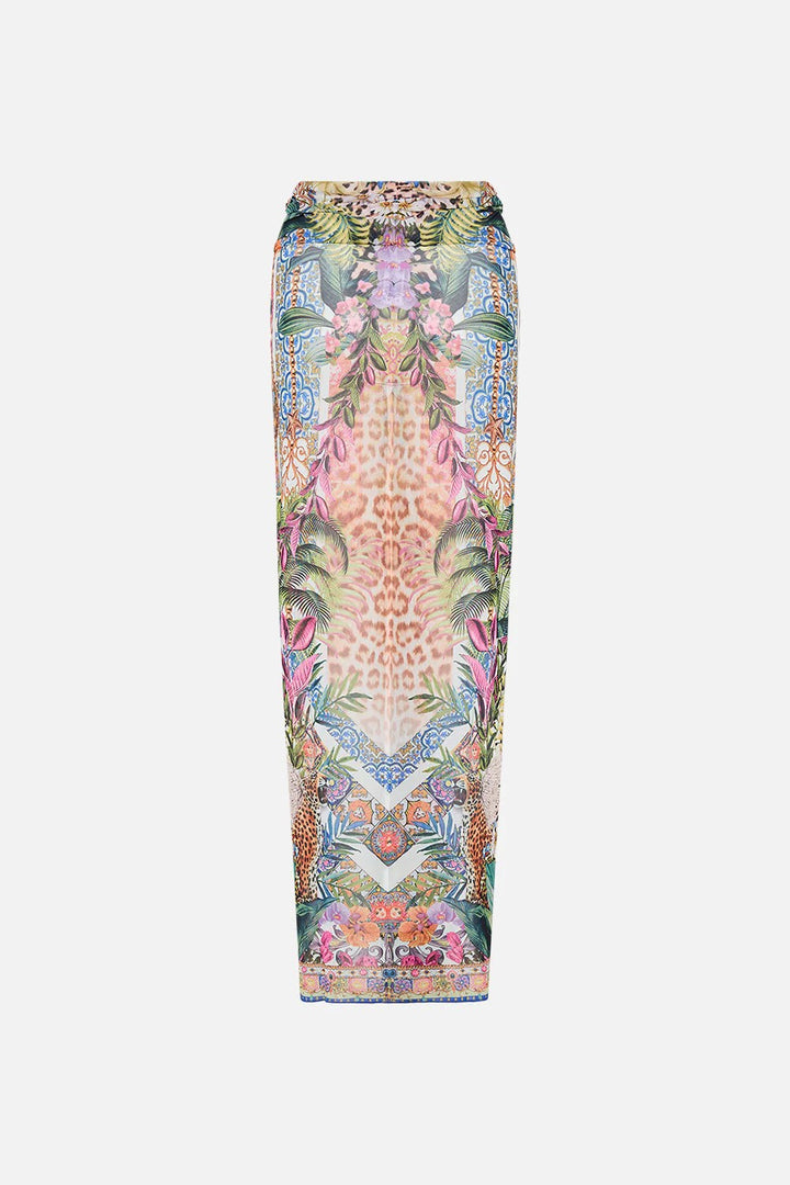 Camilla Twist Front Long Skirt, Flowers of Neptune