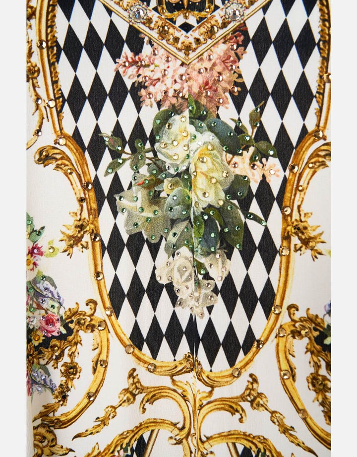 Camilla Shoestring Silk Strap Kaftan, Rococo Glow