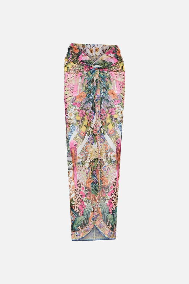 Camilla Twist Front Long Skirt, Flowers of Neptune