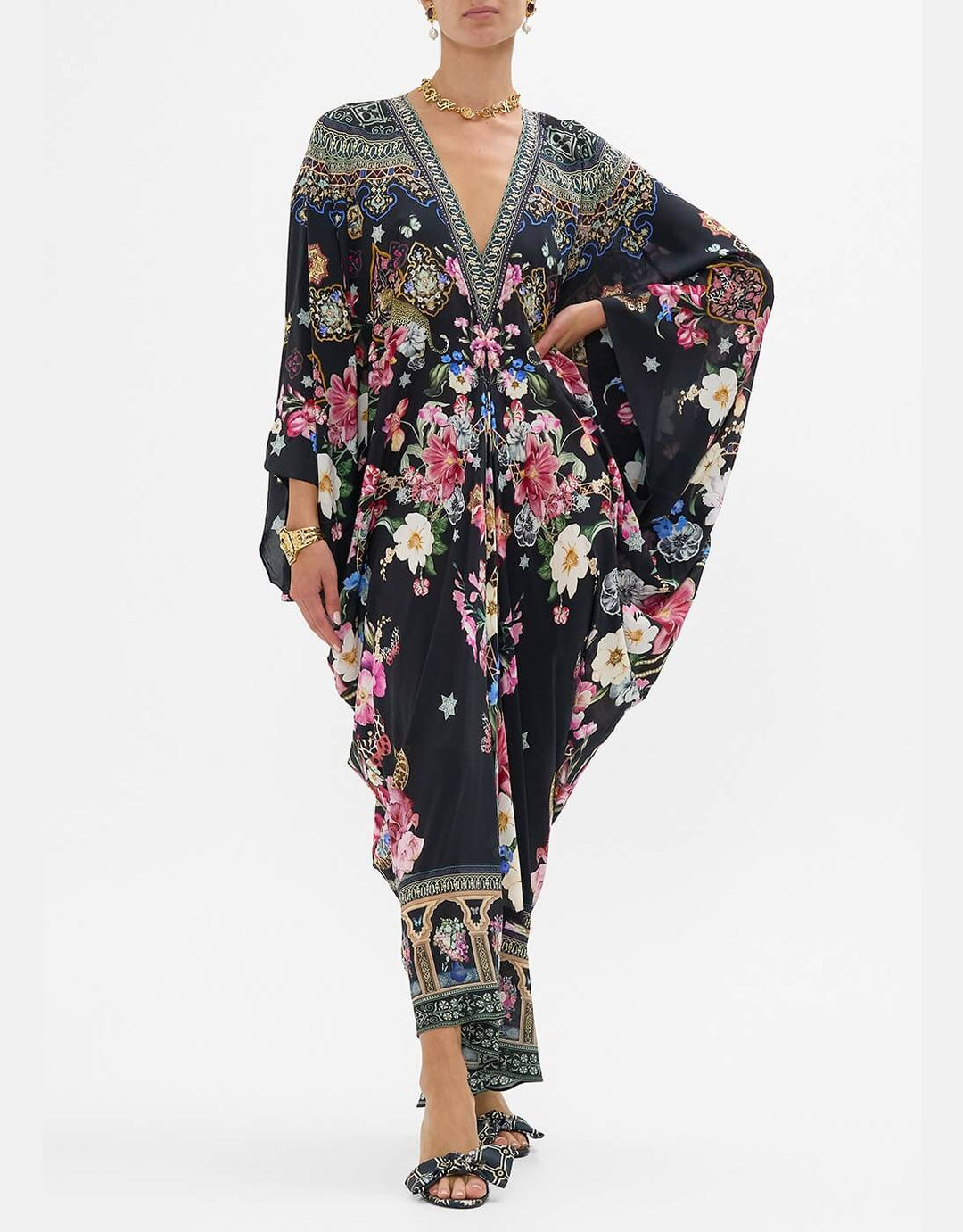 Camilla Midnight in Monserrate Long Silk Kaftan