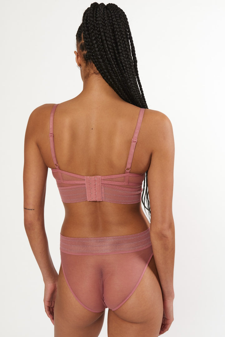 Else Lingerie Bare Underwire Longline Bra Rose Dust
