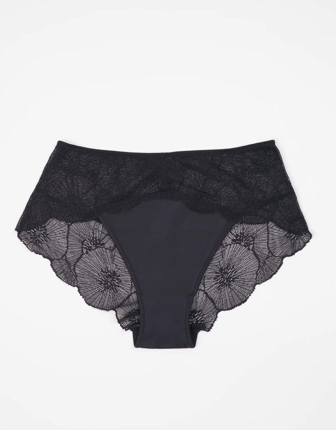 Else Lingerie Anemone black bikini brief with modern lace, sold at Catriona