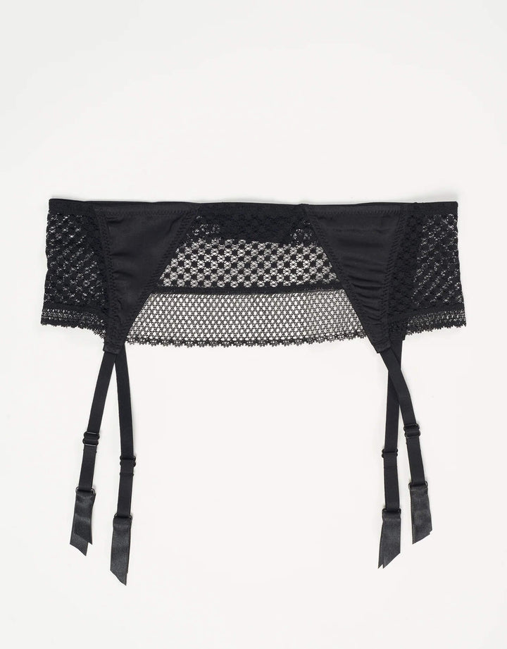 Else Bella Garter Belt in black – luxury lingerie at Catriona