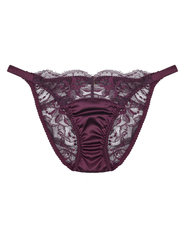 Fleur of England Eliza Ouvert Brief Purple - Luxury European Lingerie