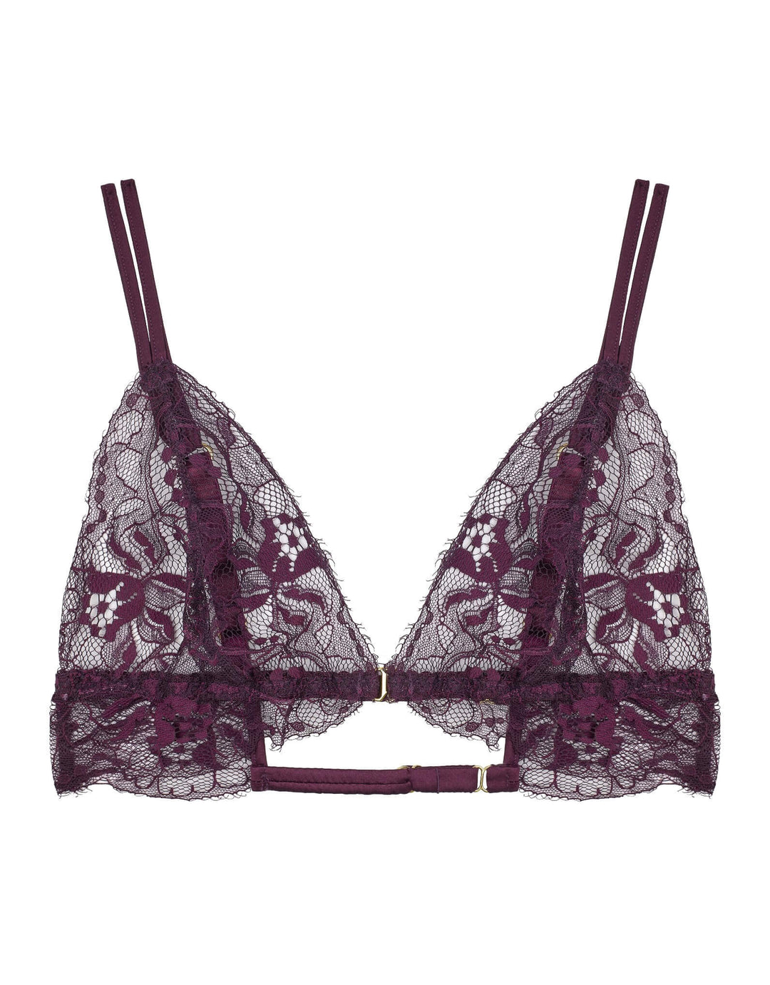 Fleur of England Eliza Triangle Bra Purple - Luxury European Lingerie