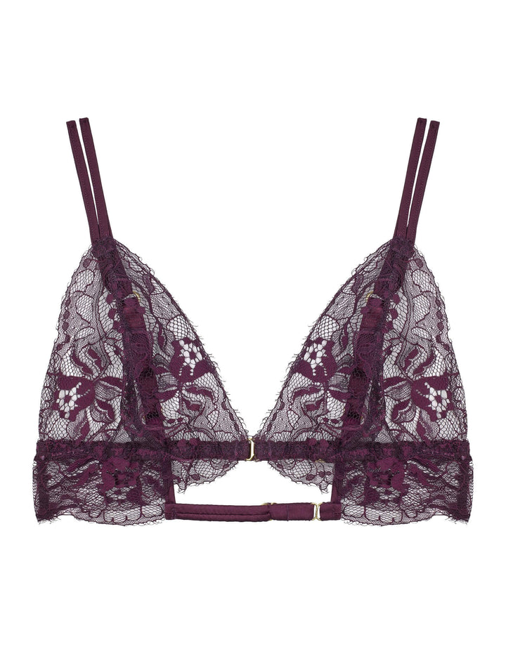 Fleur of England Eliza Triangle Bra Purple - Luxury European Lingerie