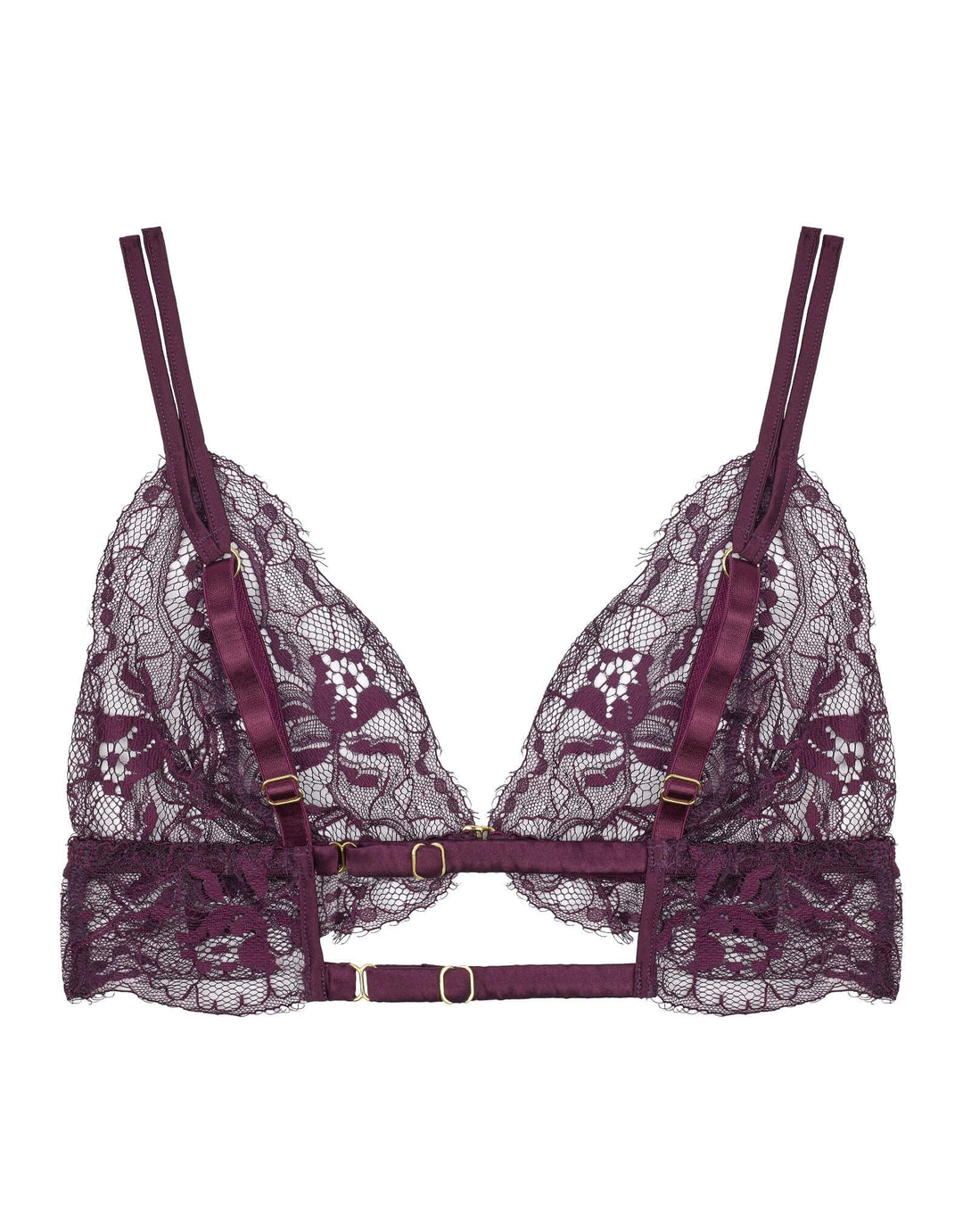 Fleur of England Eliza Triangle Bra Purple - Luxury European Lingerie