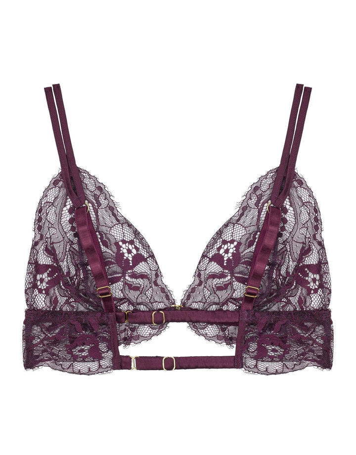 Fleur of England Eliza Triangle Bra Purple - Luxury European Lingerie
